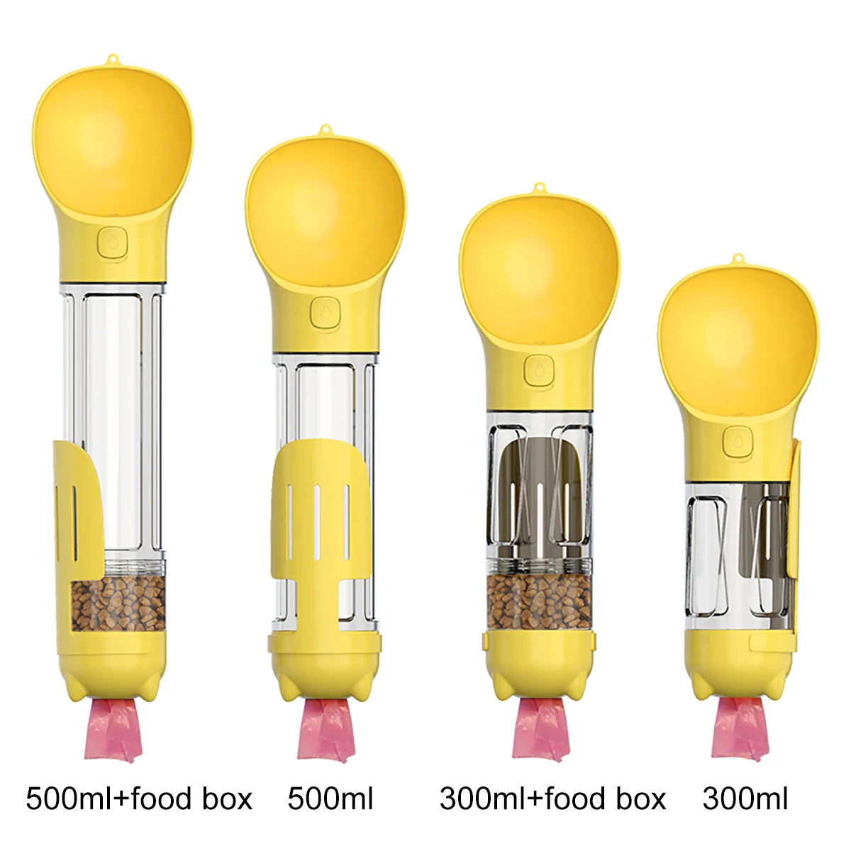 Portable Multifunctional Cat, Dog, Water Bottle - Food Feeder - Drinker - Poop Dispenser 3 In 1 Leak-proof