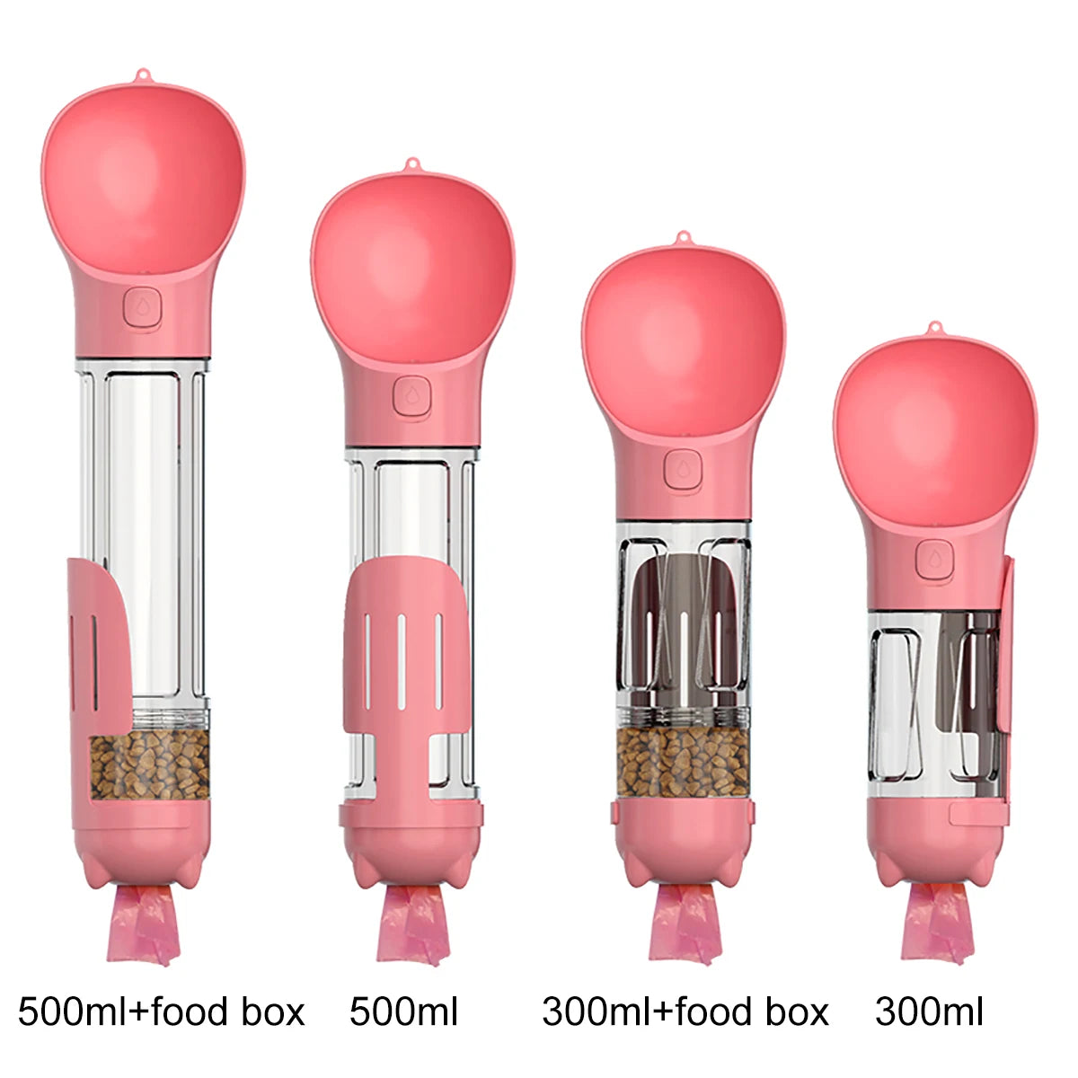 Portable Multifunctional Cat, Dog, Water Bottle - Food Feeder - Drinker - Poop Dispenser 3 In 1 Leak-proof