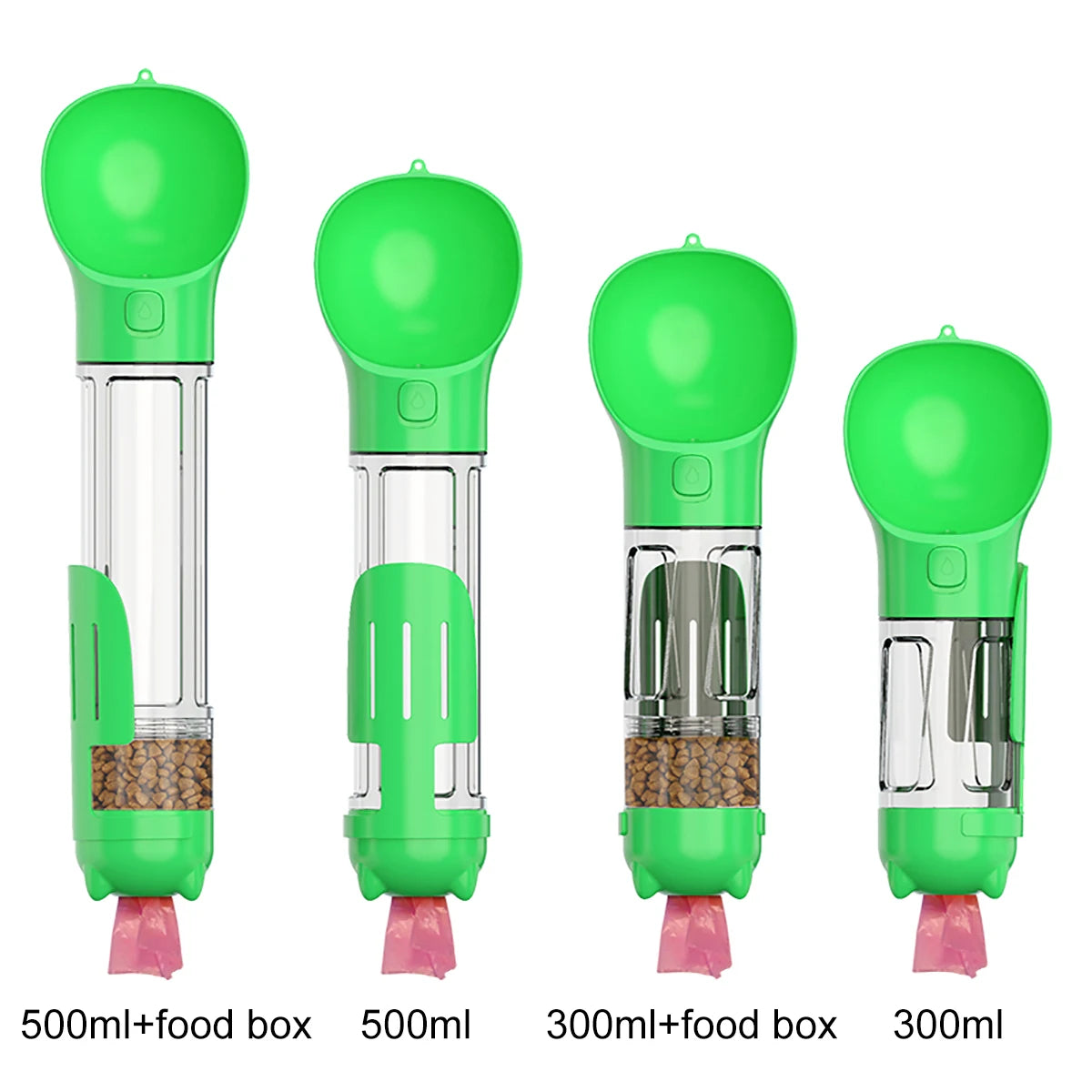 Portable Multifunctional Cat, Dog, Water Bottle - Food Feeder - Drinker - Poop Dispenser 3 In 1 Leak-proof