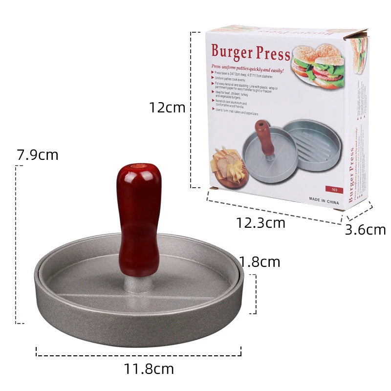 Burger Press Non-Stick Hamburger Patty Maker with Wax Paper Aluminum