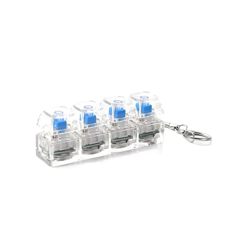 4-Button Fingertip Keyboard Keychain RGB Fidget Toy for Stress Relief