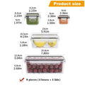 8-PC Food Containers with Locking Lids - Microwave/Freezer Safe