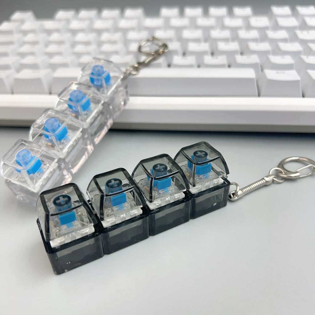 4-Button Fingertip Keyboard Keychain RGB Fidget Toy for Stress Relief