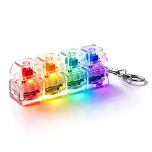 4-Button Fingertip Keyboard Keychain RGB Fidget Toy for Stress Relief