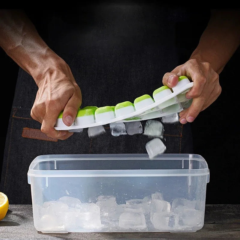 Ice Cube Tray Mold with Lid Silicone