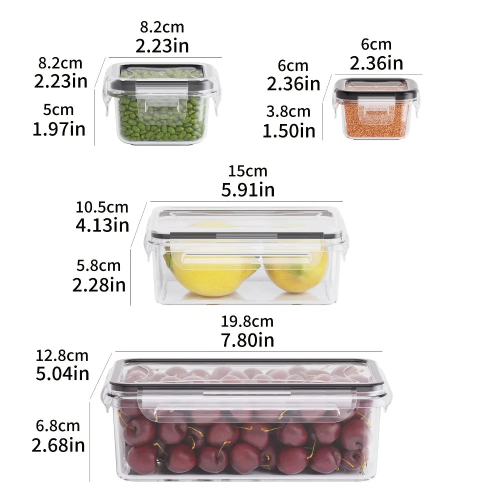 8-PC Food Containers with Locking Lids - Microwave/Freezer Safe