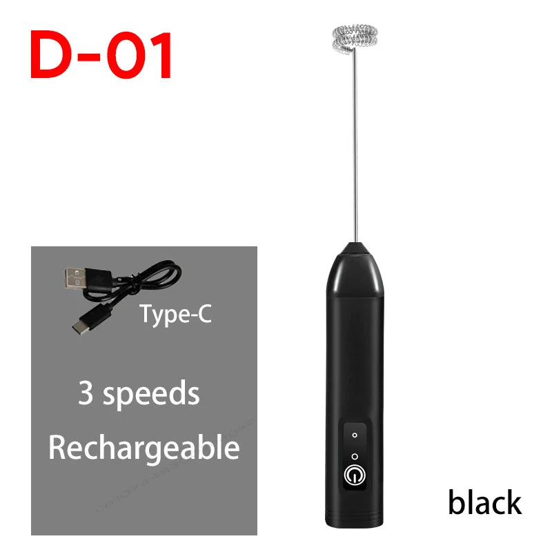Electric Milk Frother + Egg Beater Wireless Coffee Whisk Cooking Tool