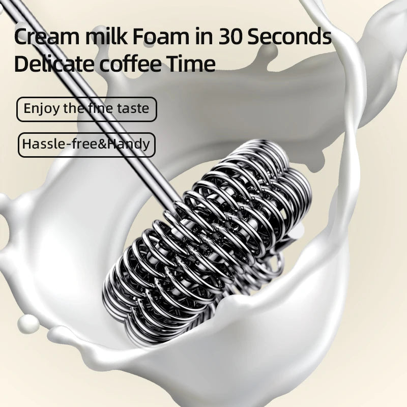 Electric Milk Frother + Egg Beater Wireless Coffee Whisk Cooking Tool