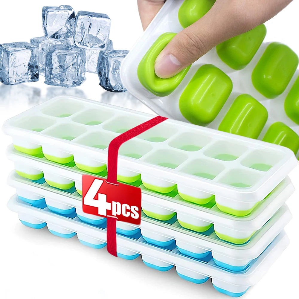 Ice Cube Tray Mold with Lid Silicone