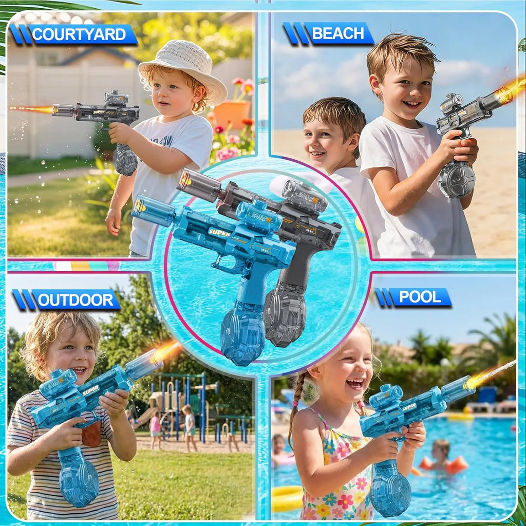 Electric Water Blaster Gun with Led Lights - Summer Outdoor Toy
