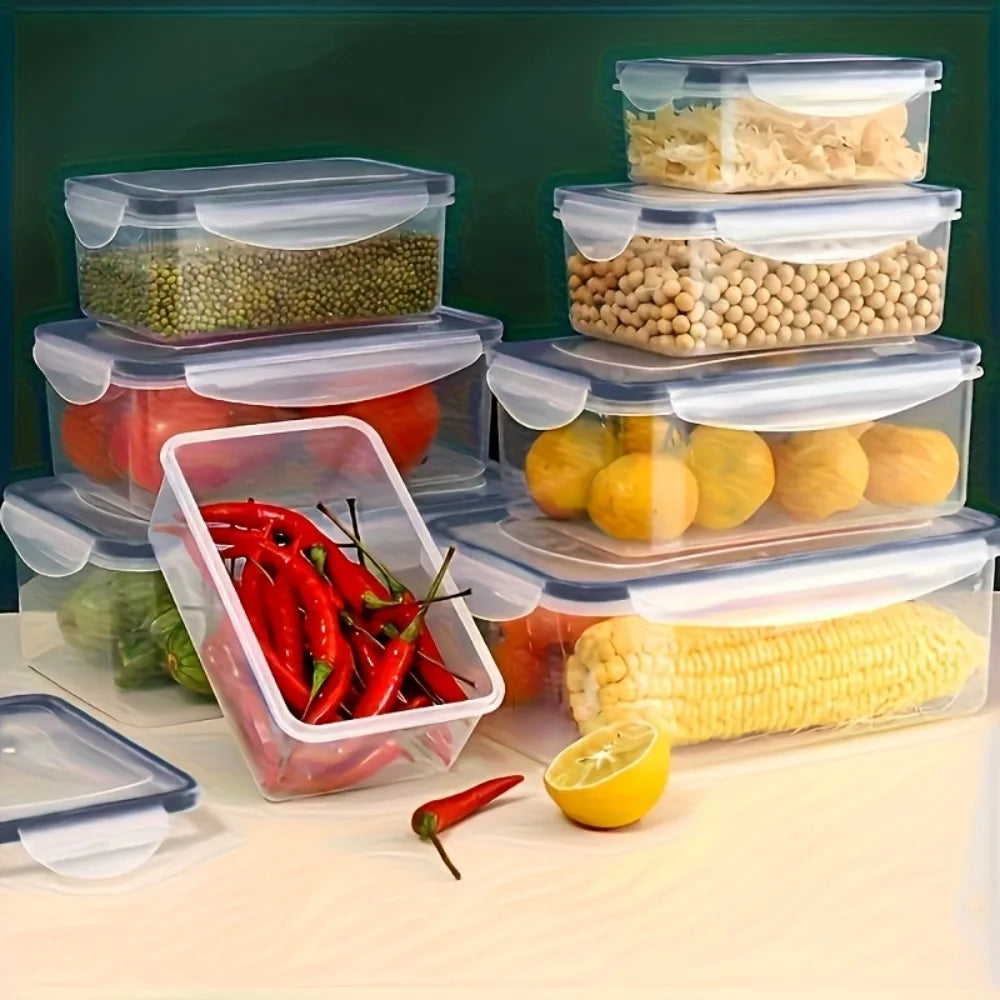 8-PC Food Containers with Locking Lids - Microwave/Freezer Safe