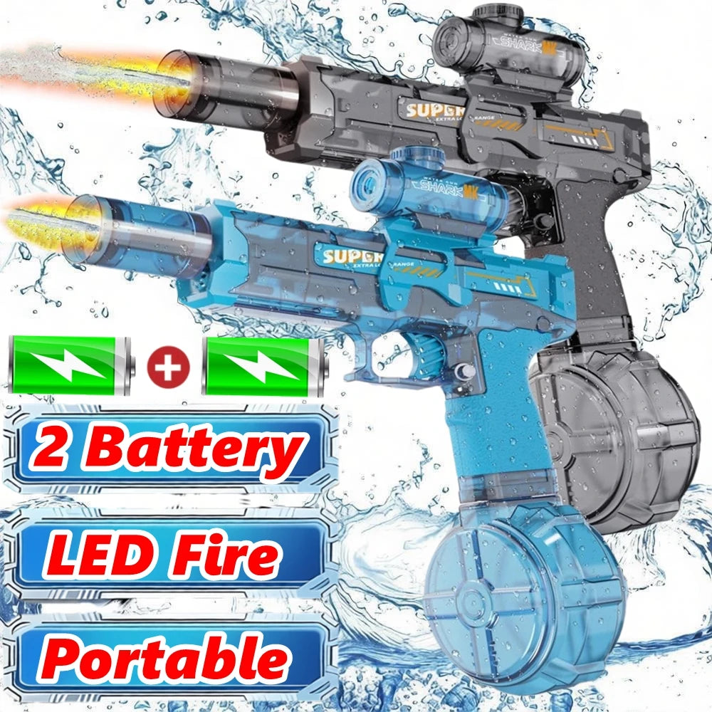 Electric Water Blaster Gun with Led Lights - Summer Outdoor Toy