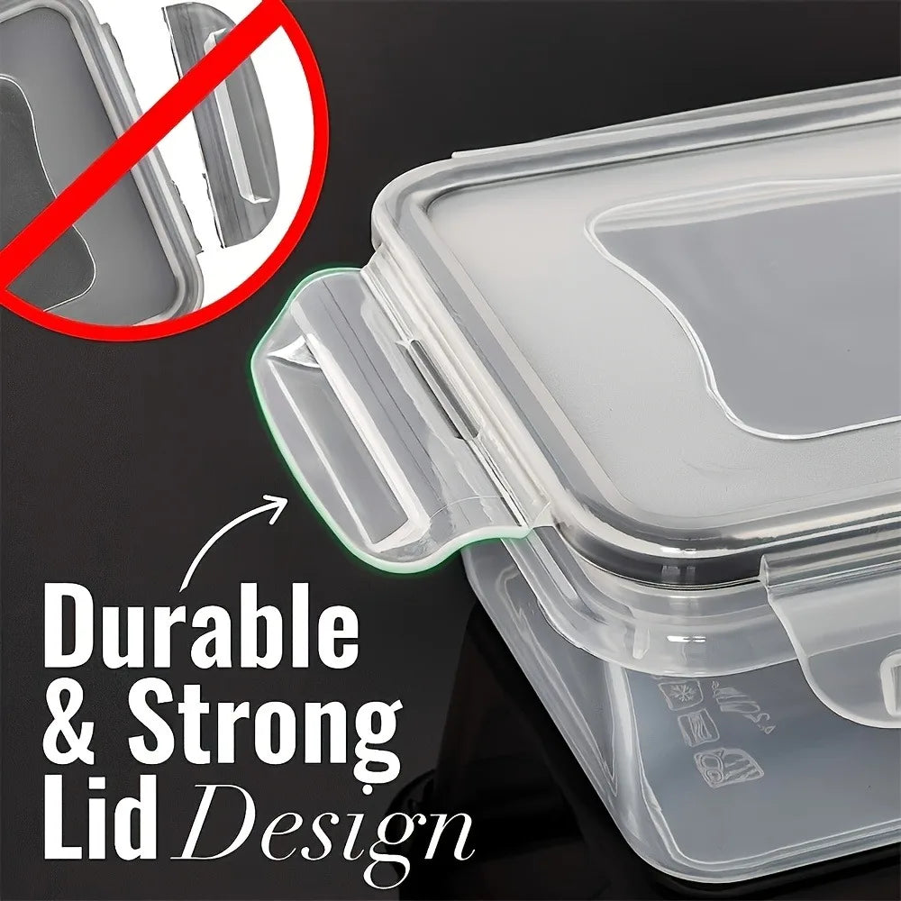8-PC Food Containers with Locking Lids - Microwave/Freezer Safe