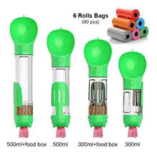 Portable Multifunctional Cat, Dog, Water Bottle - Food Feeder - Drinker - Poop Dispenser 3 In 1 Leak-proof