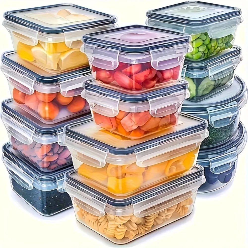 8-PC Food Containers with Locking Lids - Microwave/Freezer Safe