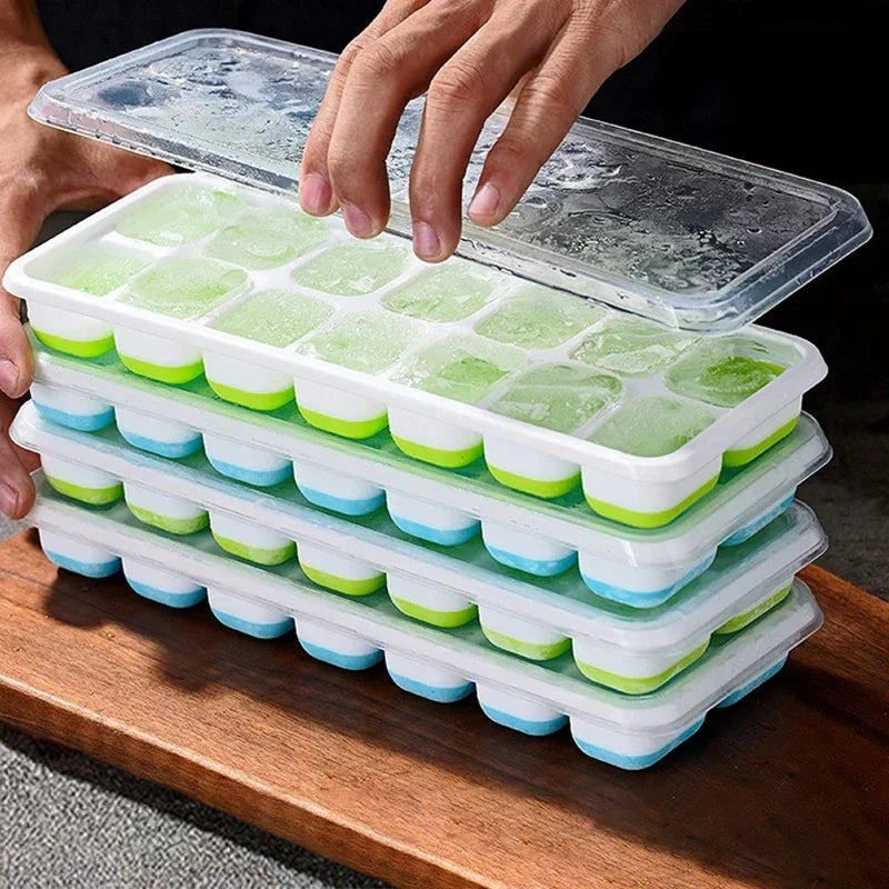 Ice Cube Tray Mold with Lid Silicone