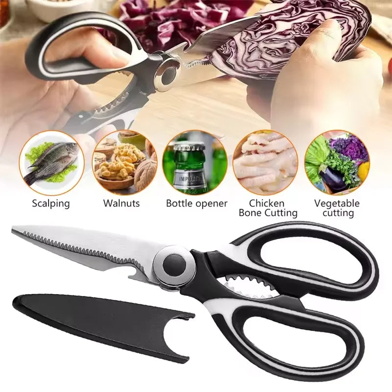 ‌Premium Stainless Steel Kitchen Scissors for Cutting Produce - Dishwasher Safe