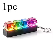 4-Button Fingertip Keyboard Keychain RGB Fidget Toy for Stress Relief